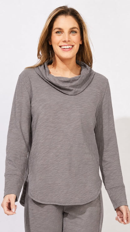 Escape by Habitat Tunics Escape Cotton Slub Hi-Low Cowl Tee - Multiple Colors 10573278 Escape Cotton Slub Hi-Low Cowl Tee - Multiple Colors
