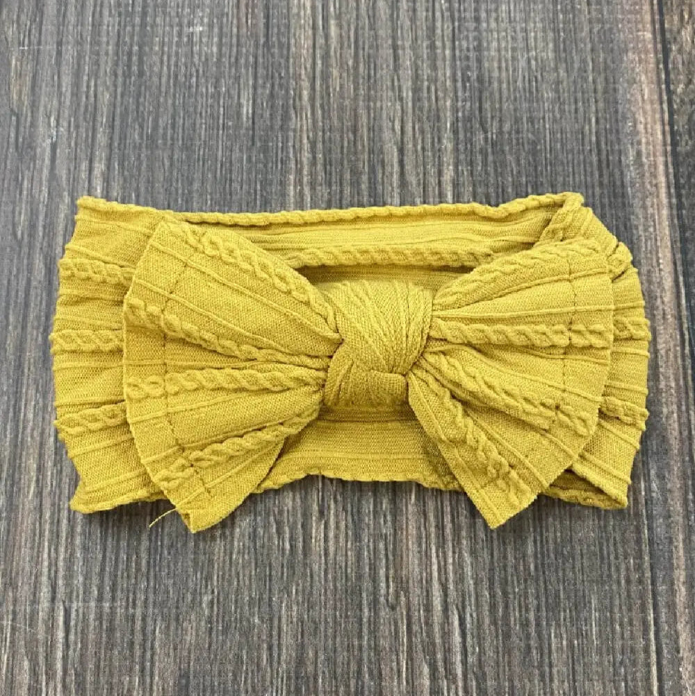 Cable Knit Bow Headband - Multiple Colors