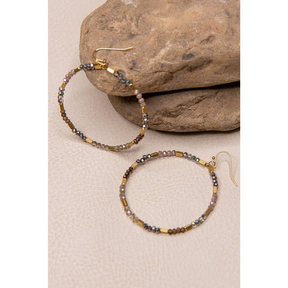 Kennedy Multi Stone Hoop Earring