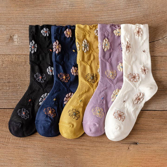 Flower Midtube Sock - Multiple Colors