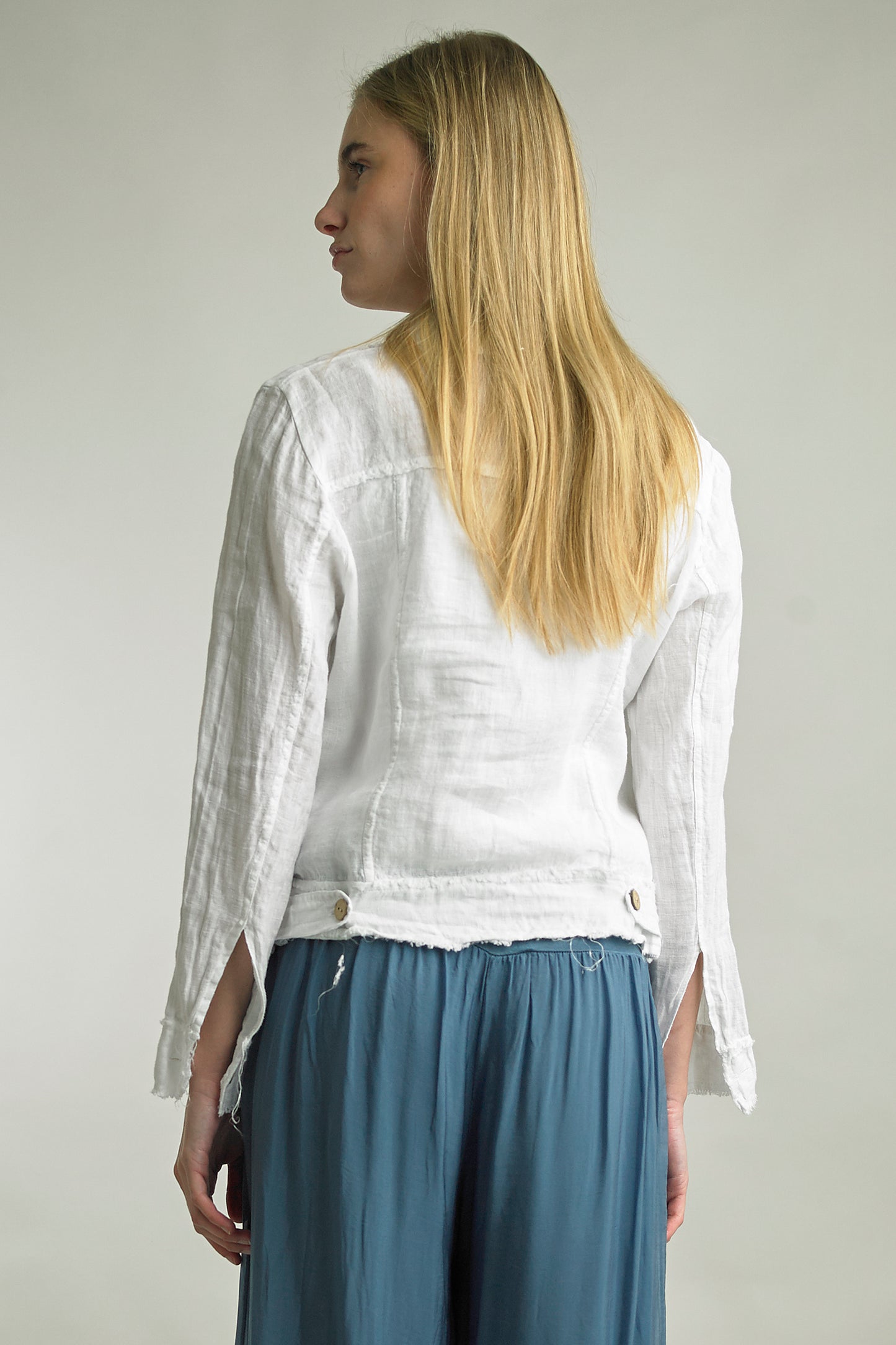 Tempo Paris Linen Fringe Jean Jacket - Multiple Colors