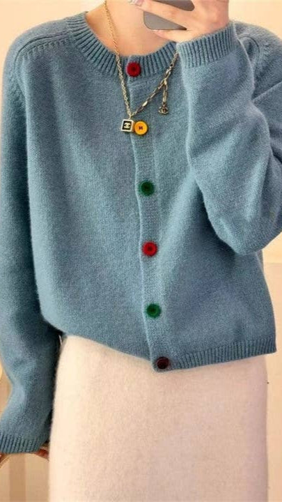 Round Neck Open Front Short Cardigan - Multiple Colors