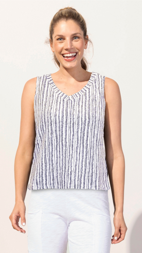 Escape Bali Stripe V-Neck Tank - Multiple Colors