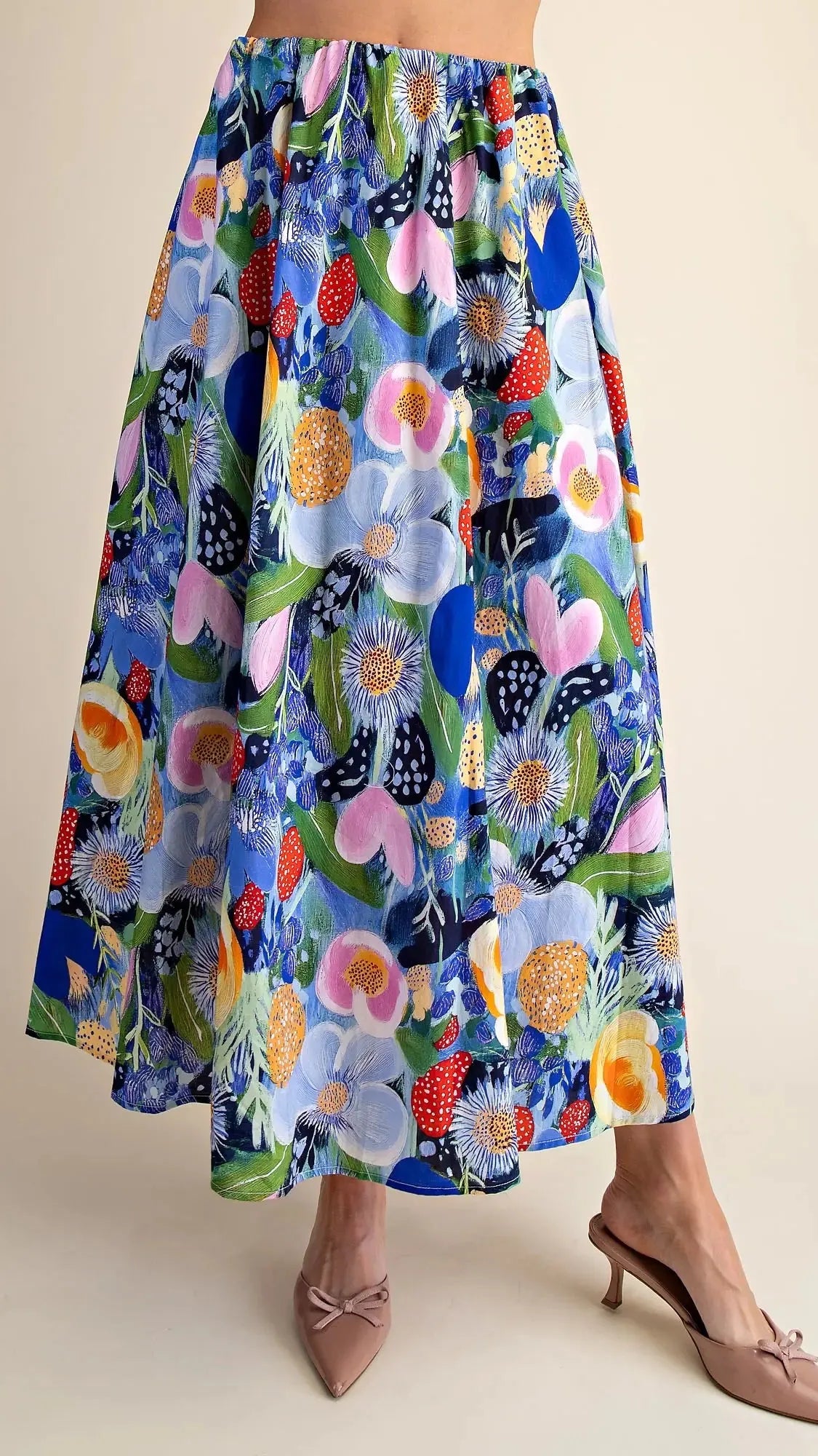 Glam Skirts Floral Midi Skirt Floral Midi Skirt