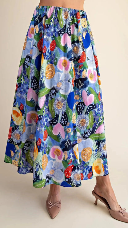 Glam Skirts Floral Midi Skirt Floral Midi Skirt