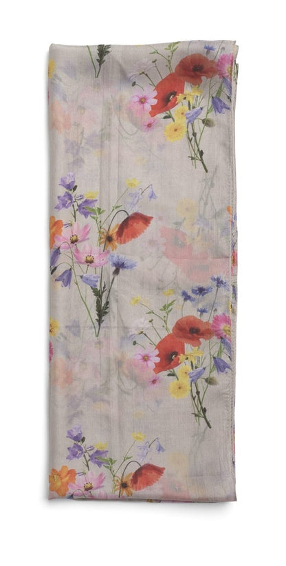 Quintessential Scarves Quintessential Posey Silver Silk Scarf 78402014 Quintessential Posey Silver Silk Scarf