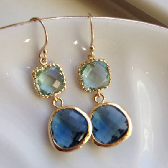 Laalee Jewelry Gold Plated Two Tier Drop Earring - Multiple Colors