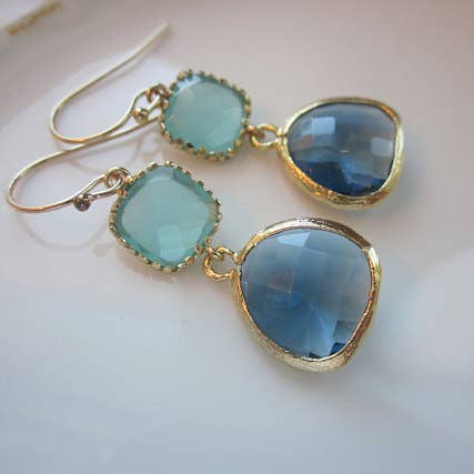 Laalee Jewelry Gold Plated Two Tier Drop Earring - Multiple Colors