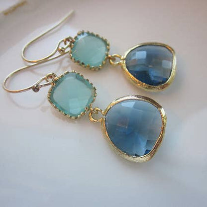 Laalee Jewelry Gold Plated Two Tier Drop Earring - Multiple Colors