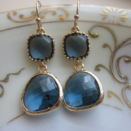Laalee Jewelry Gold Plated Two Tier Drop Earring - Multiple Colors