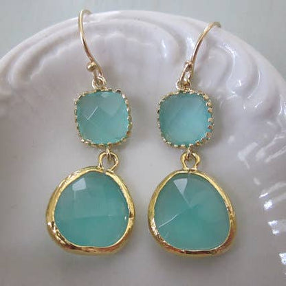 Laalee Jewelry Gold Plated Two Tier Drop Earring - Multiple Colors