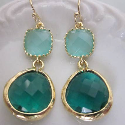 Laalee Jewelry Gold Plated Two Tier Drop Earring - Multiple Colors