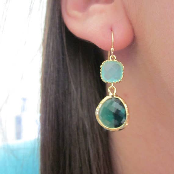 Laalee Jewelry Gold Plated Two Tier Drop Earring - Multiple Colors