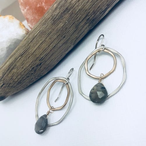 Laura J Designs Earrings Laura J Designs Mixed Metal Labradorite Earrings 80359646 Laura J Designs Mixed Metal Labradorite Earrings