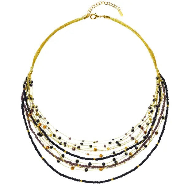 Marquet Lina Multistrand Beaded Floating Necklace - Multiple Colors
