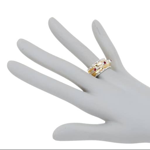 Zoey Simmons Rings Zoey Simmons Garnet Crystal Two Tone Spinner Ring Zoey Simmons Garnet Crystal Two Tone Spinner Ring