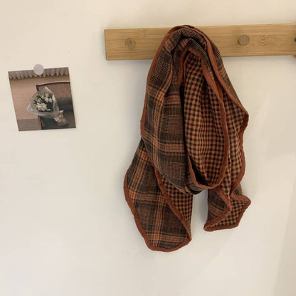 Lightweight Checkered Autumn Scarf - Multiple Colors
