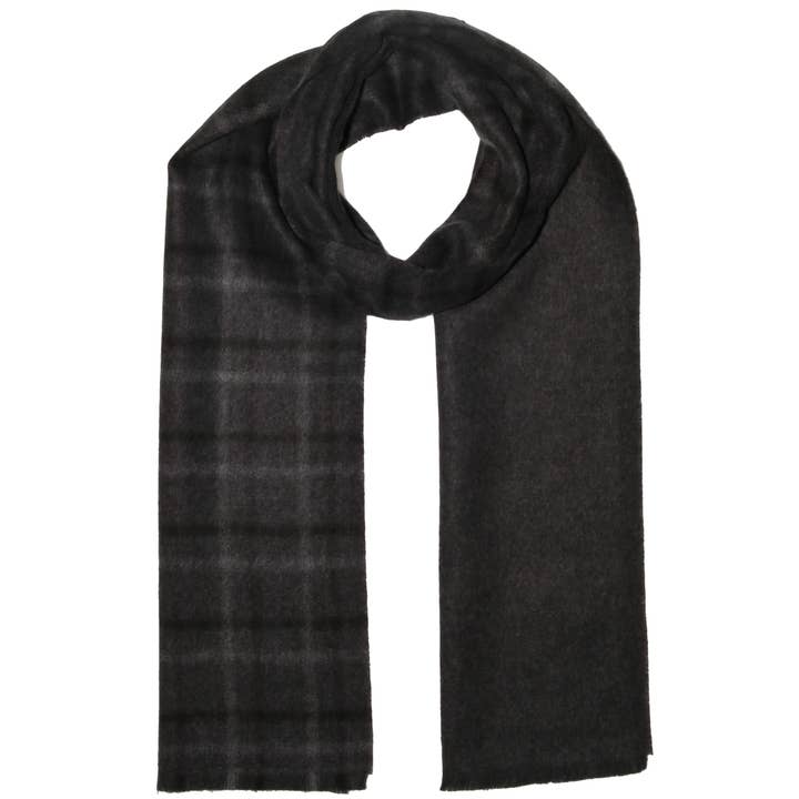 Fraas Men's Reversible Window Pane Reversible Scarf - Multiple Colors