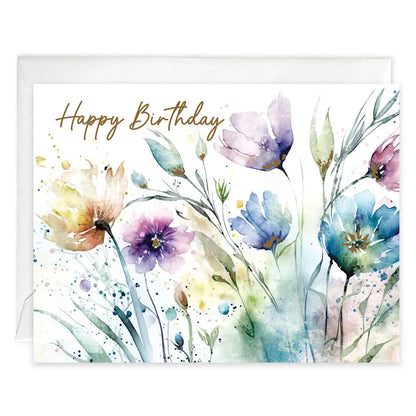 Gina B Designs Cards Gina B Designs Watercolor Blooms Birthday Card Gina B Designs Watercolor Blooms Birthday Card