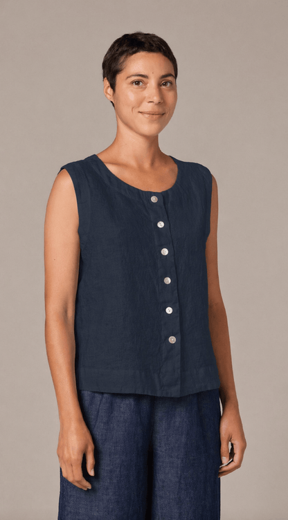 Cut Loose Tanks Cut Loose Linen Shirt Vest - Multiple Colors 33509086 Cut Loose Linen Shirt Vest - Multiple Colors