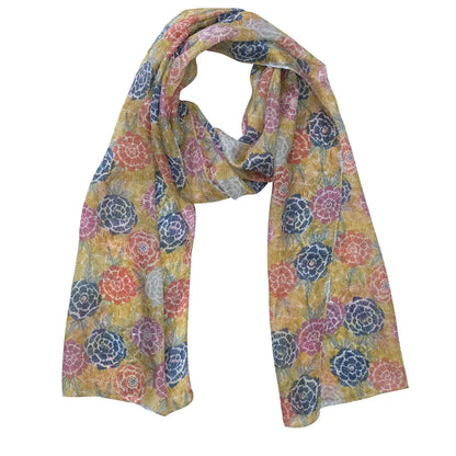 Quintessential Scarves Quintessential Bloom Mustard Silk Scarf Quintessential Bloom Mustard Silk Scarf