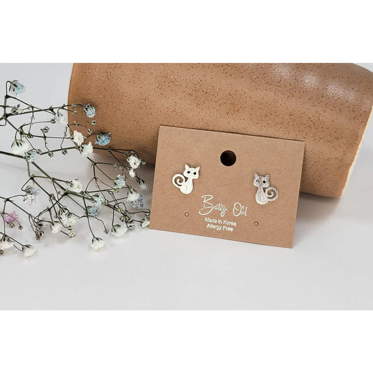 Betty Oh Cat Studs - Multiple Colors