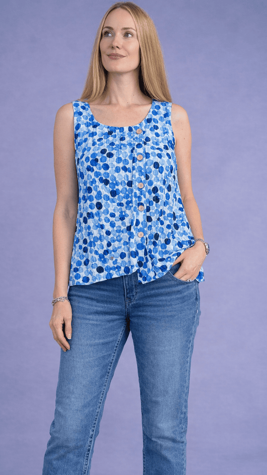 Shana Apparel Tanks Shana Apparel Off Center Button Tank 45460190 Shana Apparel Off Center Button Tank