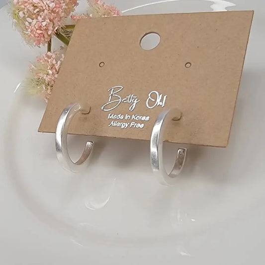 Betty Oh Jewelry Earrings Betty Oh Matte Small Hoop Earrings - Multiple Colors 58190302 Betty Oh Matte Small Hoop Earrings - Multiple Colors