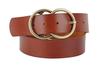 Most Wanted Belts Leather Double Circle Buckle Belt - Multiple Colors 81644510 Leather Double Circle Buckle Belt - Multiple Colors