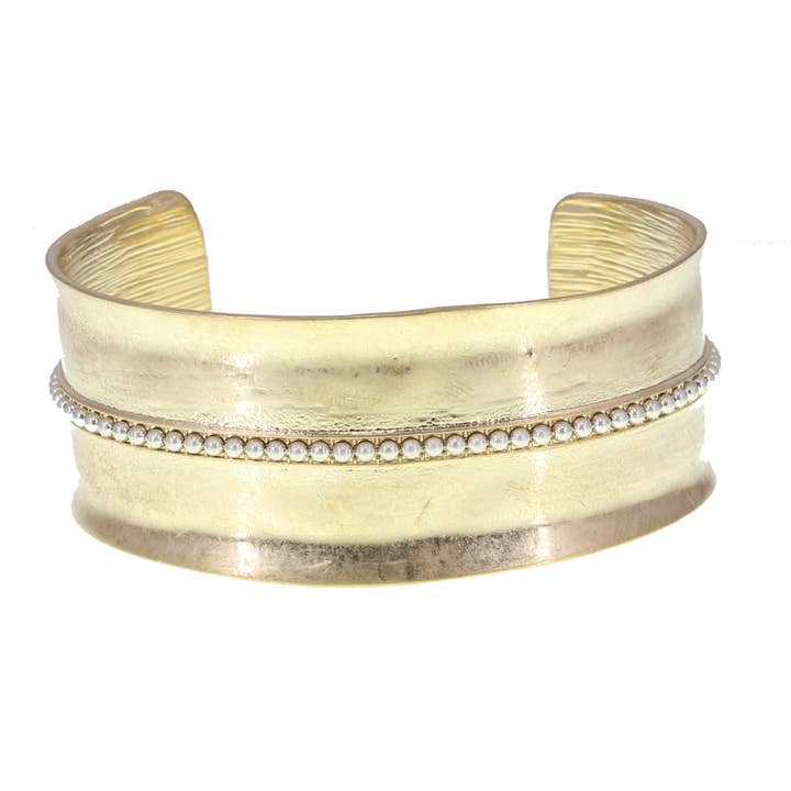 Kole Design Bracelets Kole Design Two-Tone Metal Cuff Bracelet - Multiple Metals 87868382 Kole Design Two-Tone Metal Cuff Bracelet - Multiple Metals