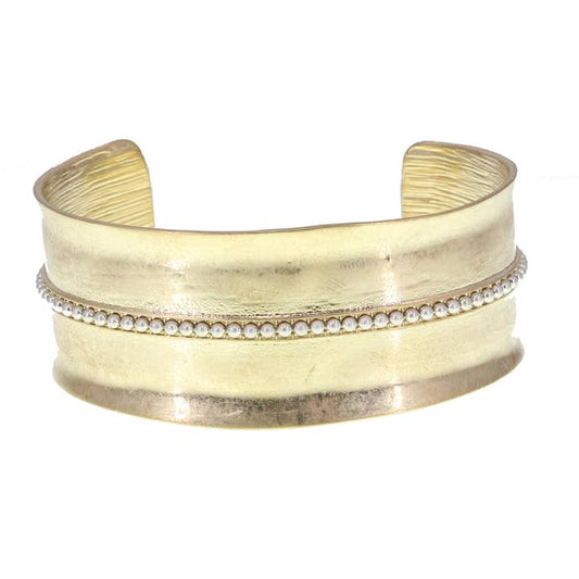 Kole Design Bracelets Kole Design Two-Tone Metal Cuff Bracelet - Multiple Metals 87868382 Kole Design Two-Tone Metal Cuff Bracelet - Multiple Metals
