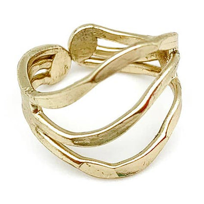 Anju Jewelry Rings Anju Jewelry Silver Tapered Curved Lines Ring - Multiple Metals Anju Jewelry Silver Tapered Curved Lines Ring - Multiple Metals