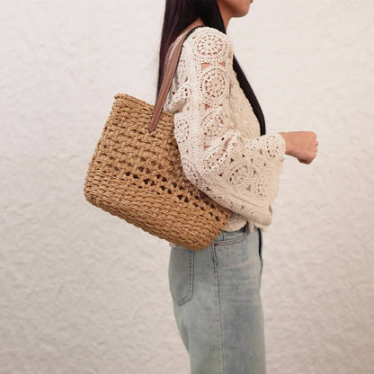ACCITY Bags Stylish Large Hand Woven Tote Stylish Large Hand Woven Tote