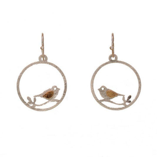 Kole Design Earrings Kole Design Little Bird Circle Earrings Kole Design Little Bird Circle Earrings