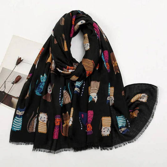 Cartoon Cat Scarf - Multiple Colors