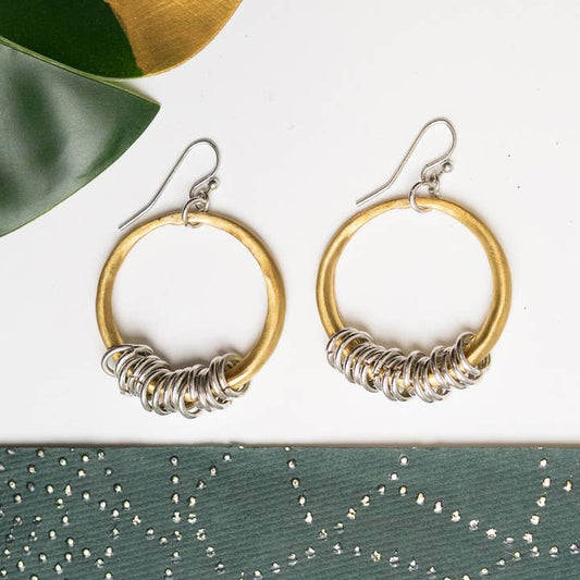 World Finds Dangle Circle Hoop Earring - Multiple Metals
