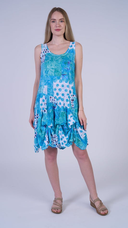 Shana Apparel Crinkle Bubble Dress - Multiple Colors