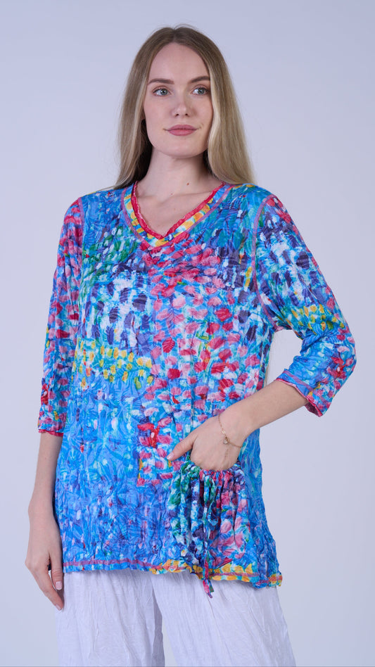 Shana Apparel Crinkle Patch Pocket Tunic