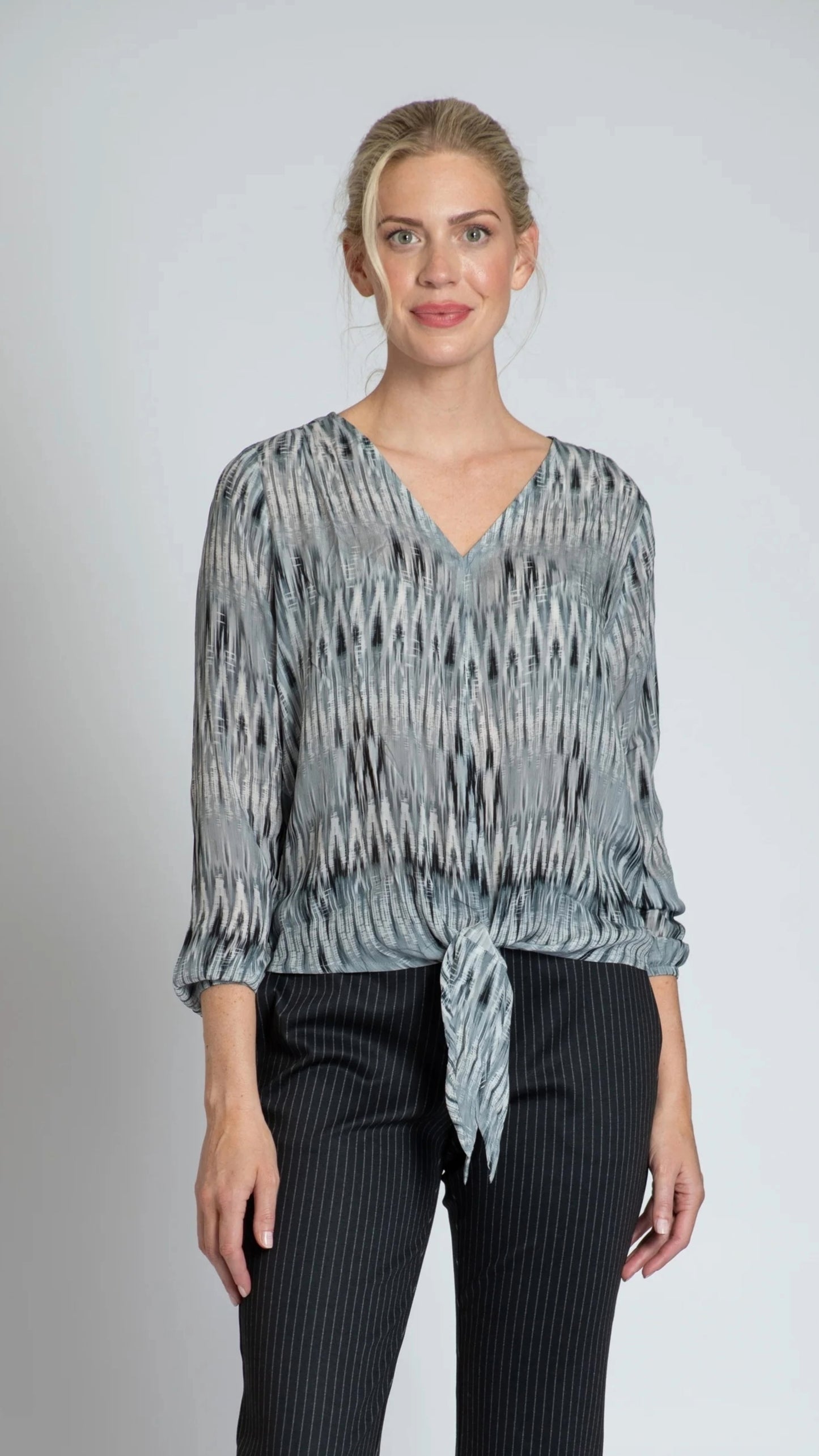 APNY V-Neck Tie Front Top - Multiple Colors
