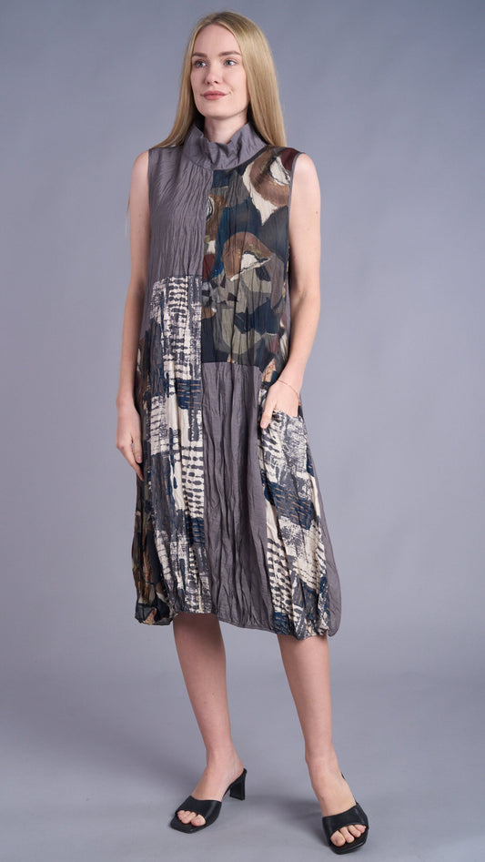 Shana Apparel Crinkle Patch Dress - Multiple Patterns