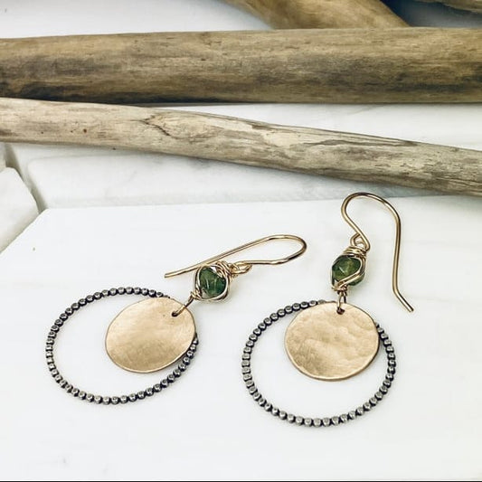Laura J Designs Earrings Laura J Designs Mixed Metal Disc Earrings 74264798 Laura J Designs Mixed Metal Disc Earrings