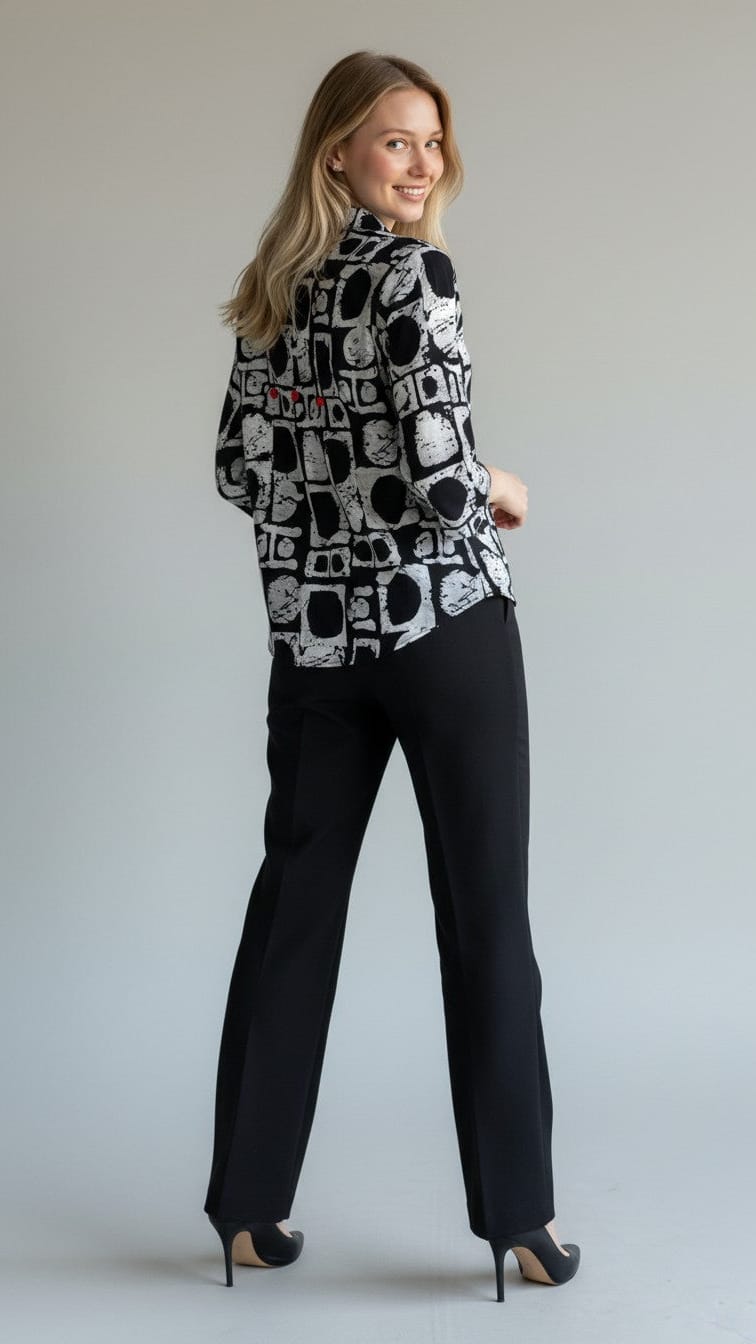 Shana Apparel Blouses Shana Apparel 3 Button Back Pleat Blouse Shana Apparel 3 Button Back Pleat Blouse