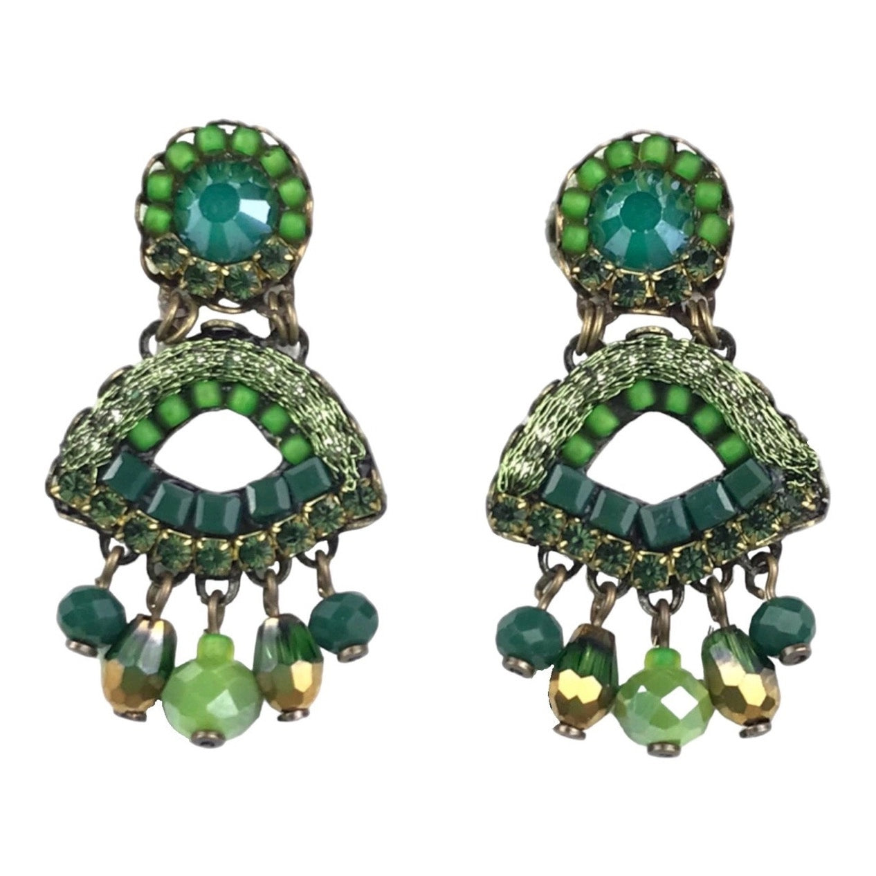 Melizi Jewelry Fan Crystal Earrings - Multiple Colors