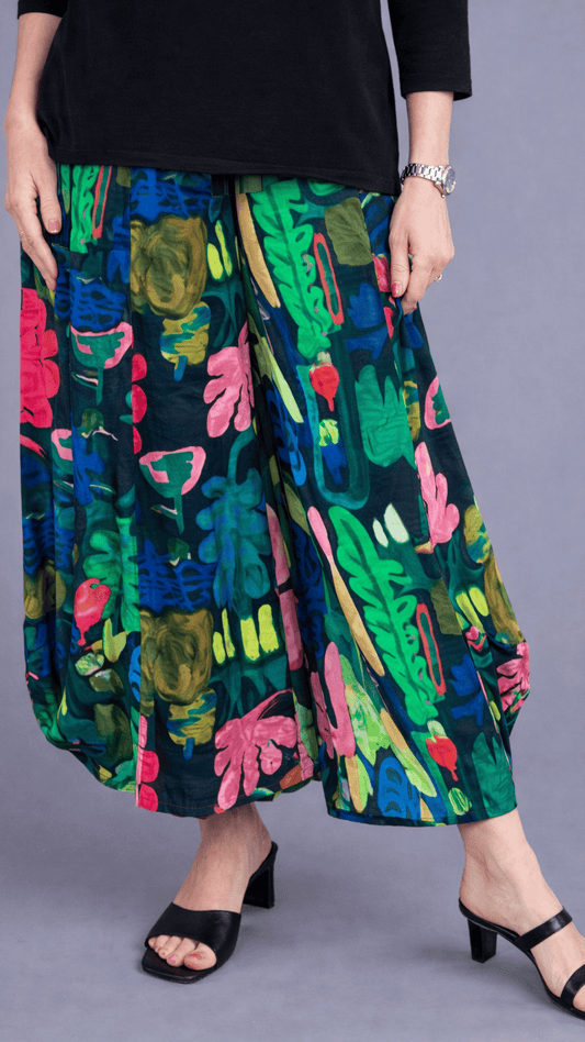 Shana Apparel Pants Shana Apparel Printed Airflow Lantern Pant 50408158 Shana Apparel Printed Airflow Lantern Pant