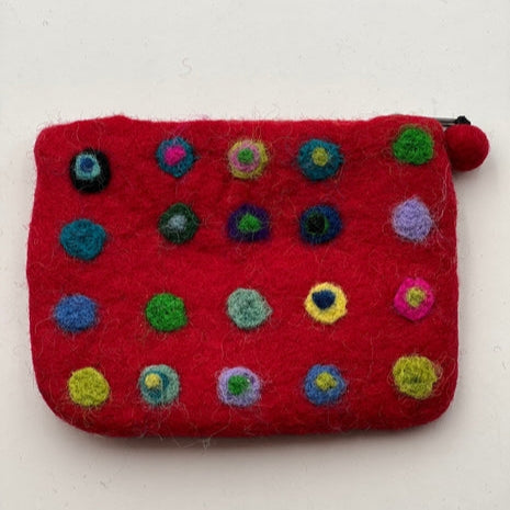 Felted Dot Coin Purse - Multiple Colors