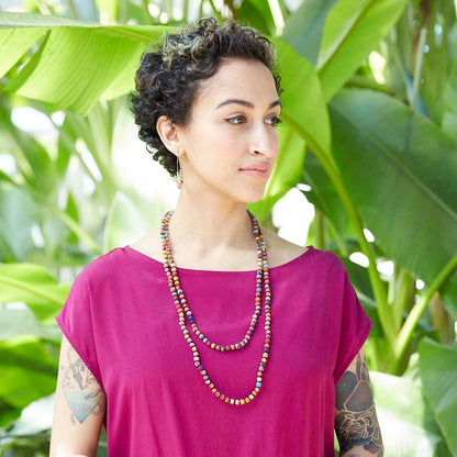 World Finds Necklaces World Finds Kantha Bead Long Necklace 98471134 World Finds Kantha Bead Long Necklace
