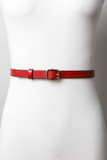 Genuine Leather Skinny Belt