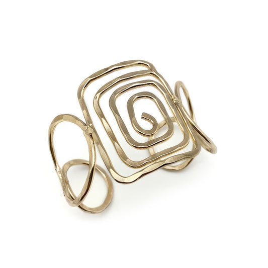 Anju Jewelry Gold Square Spiral Cuff Bracelet