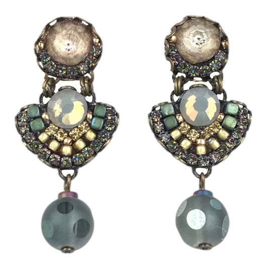 Melizi Jewelry Neutral Moss Crystal Earring
