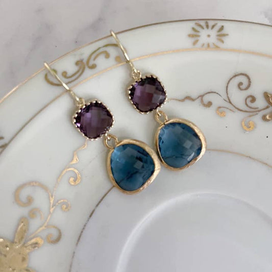 Laalee Jewelry Gold Plated Two Tier Drop Earring - Multiple Colors
